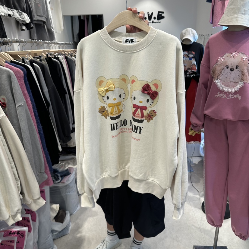 EVE東大門代購女裝新款休閑推薦真品時尚人氣熱賣衛衣加絨EVE衛衣圖色1