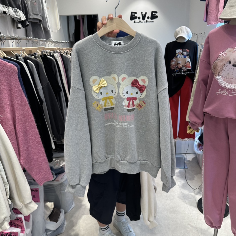 EVE東大門代購女裝新款休閑推薦真品時尚人氣熱賣衛衣加絨EVE衛衣圖色2