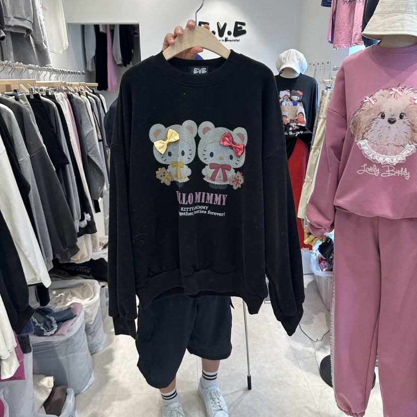 EVE東大門代購女裝新款休閑推薦真品時尚人氣熱賣衛衣加絨EVE衛衣圖色3