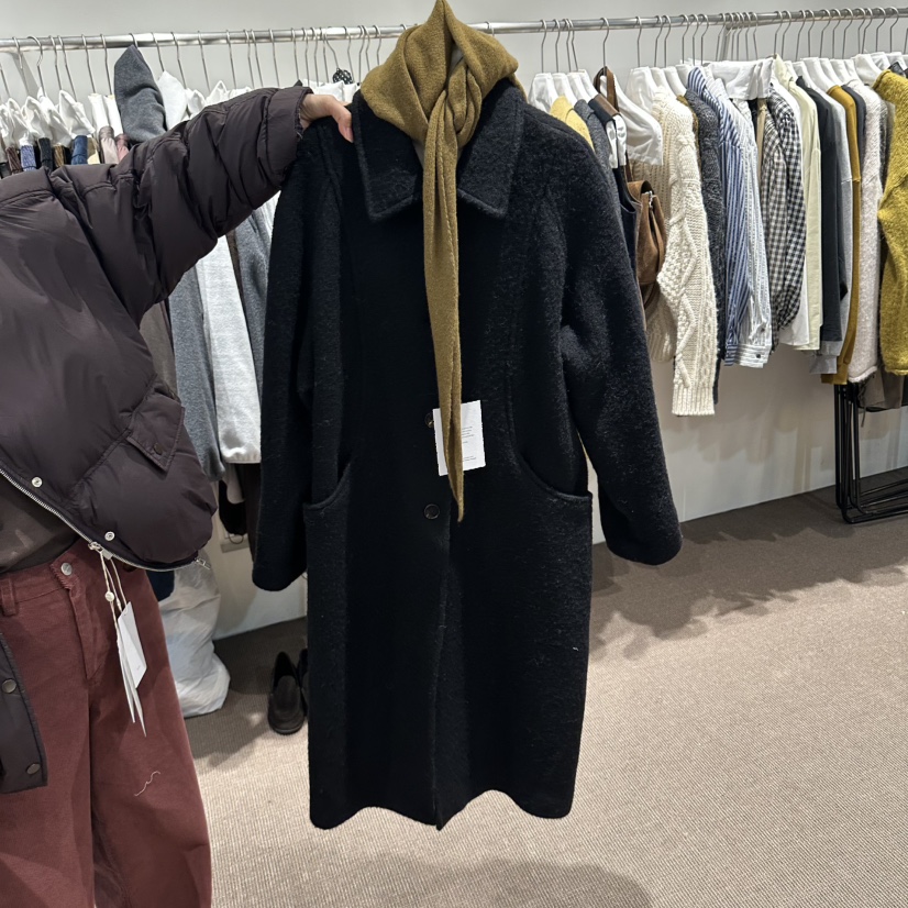 OVERTAKE東大門直郵女士新款真品中長款大衣不含圍巾插肩OVERTAKE中長款大衣圖色2
