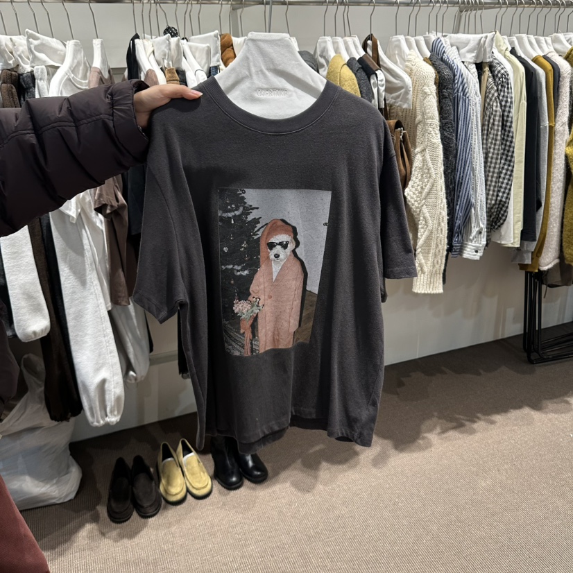 OVERTAKE韓國代購女裝新品熱賣推薦時尚人氣休閑真品T恤狗狗OVERTAKET恤圖色3