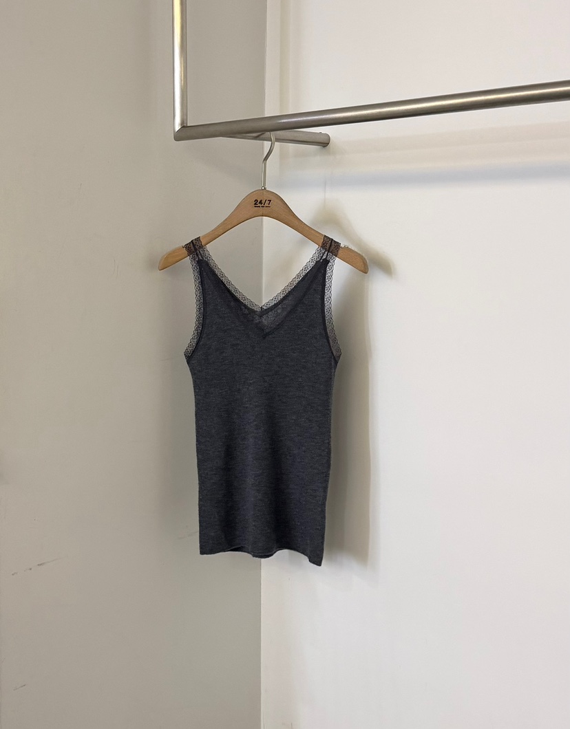 TWENTY FOUR SEVEN24-7東大門代購女士新品休閑吊帶背心TEWNTY FOUR SEVEN24-7吊帶/背心圖色2墨色
