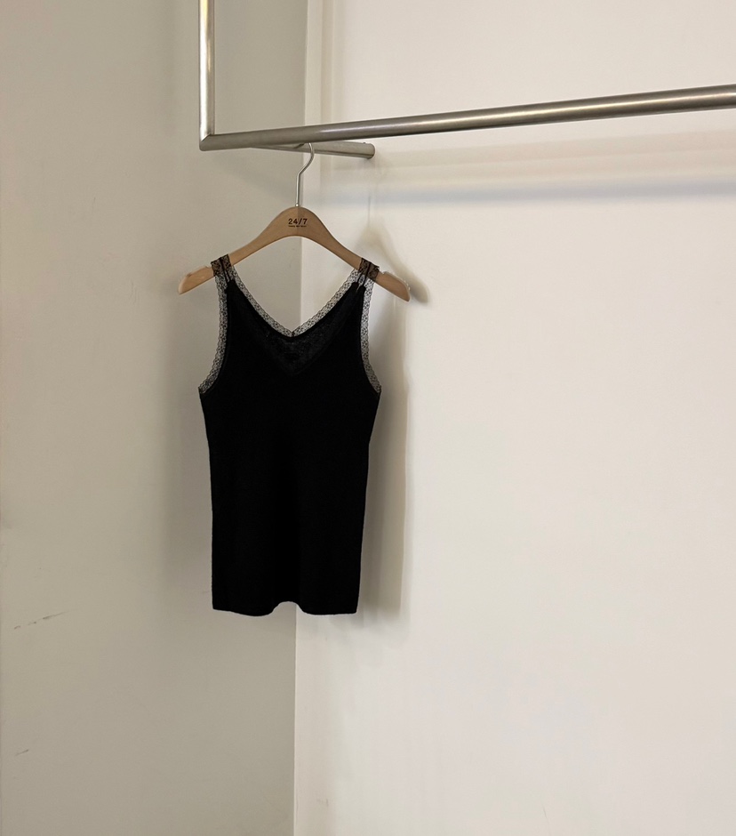 TWENTY FOUR SEVEN24-7東大門代購女士新品休閑吊帶背心TEWNTY FOUR SEVEN24-7吊帶/背心圖色3黑色