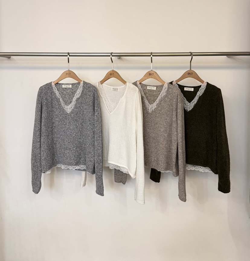 TWENTY FOUR SEVEN24-7東大門代購女士新品休閑毛衣蕾絲TEWNTY FOUR SEVEN24-7毛衣