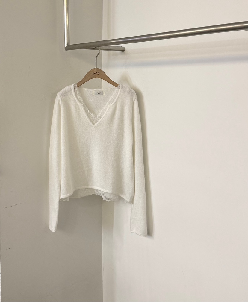 TWENTY FOUR SEVEN24-7東大門代購女士新品休閑毛衣蕾絲TEWNTY FOUR SEVEN24-7毛衣圖色1