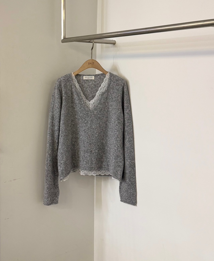 TWENTY FOUR SEVEN24-7東大門代購女士新品休閑毛衣蕾絲TEWNTY FOUR SEVEN24-7毛衣圖色3