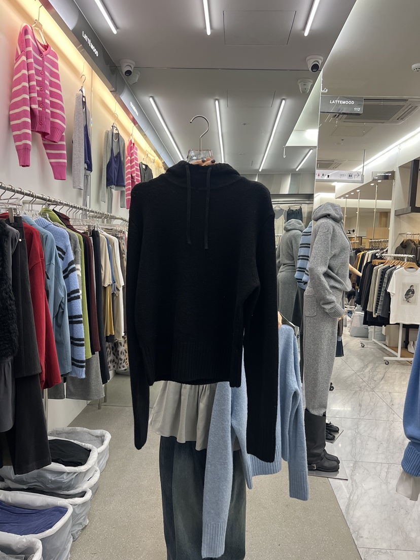 LATTEMOOD東大門代購女士新款真品休閑推薦毛衣連帽針織衫LATTEMOOD毛衣圖色3