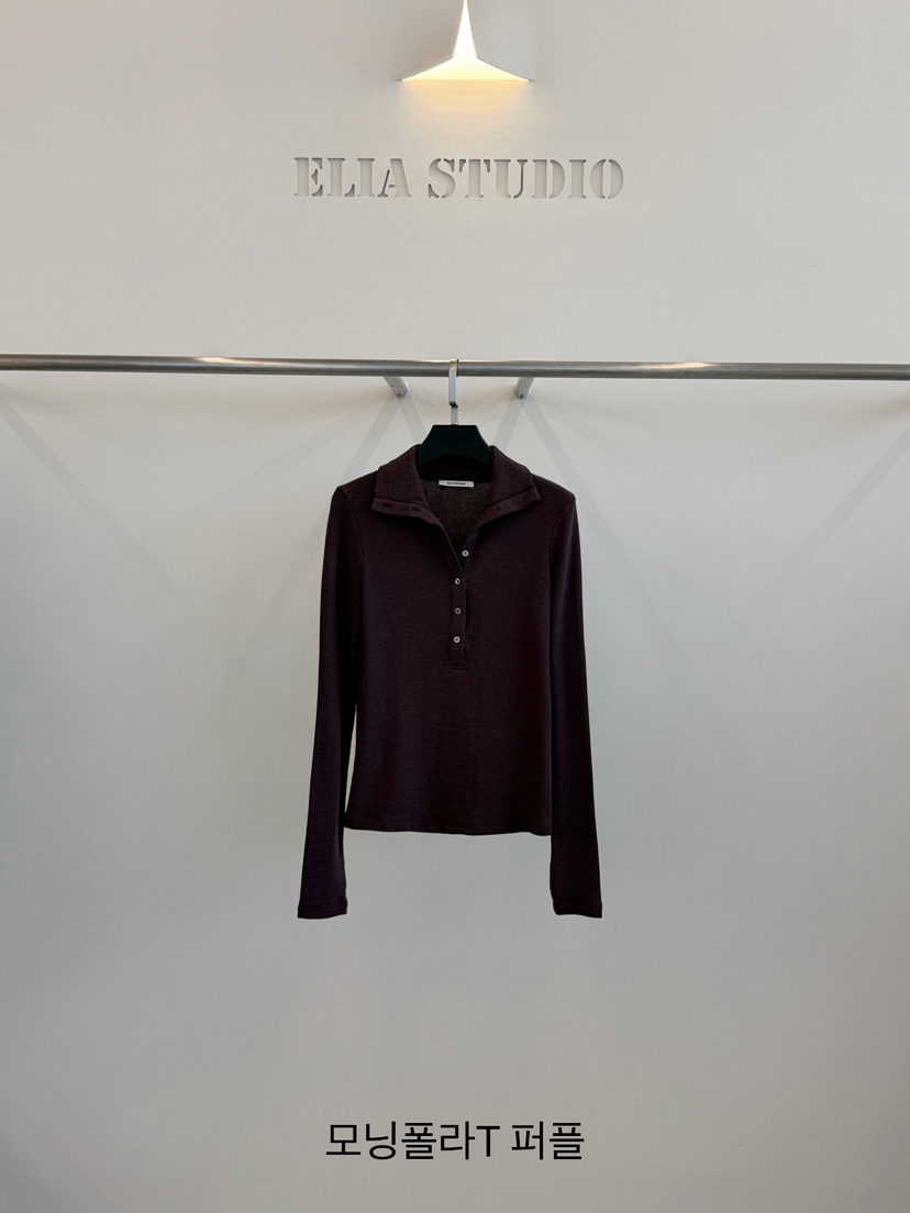 ELIA東大門直郵女士新款休閑真品推薦人氣熱賣時尚長袖T恤ELIA STUDIO長袖T恤圖色6紫色