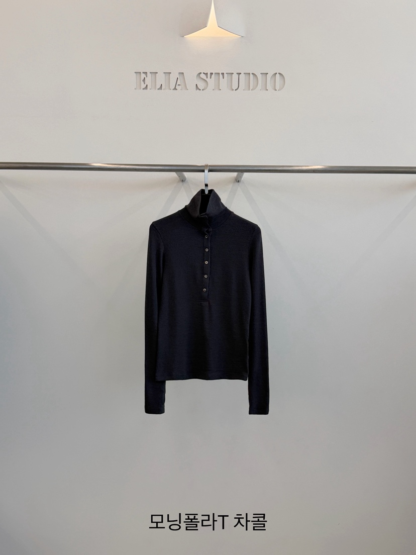 ELIA東大門直郵女士新款休閑真品推薦人氣熱賣時尚長袖T恤ELIA STUDIO長袖T恤圖色7墨色