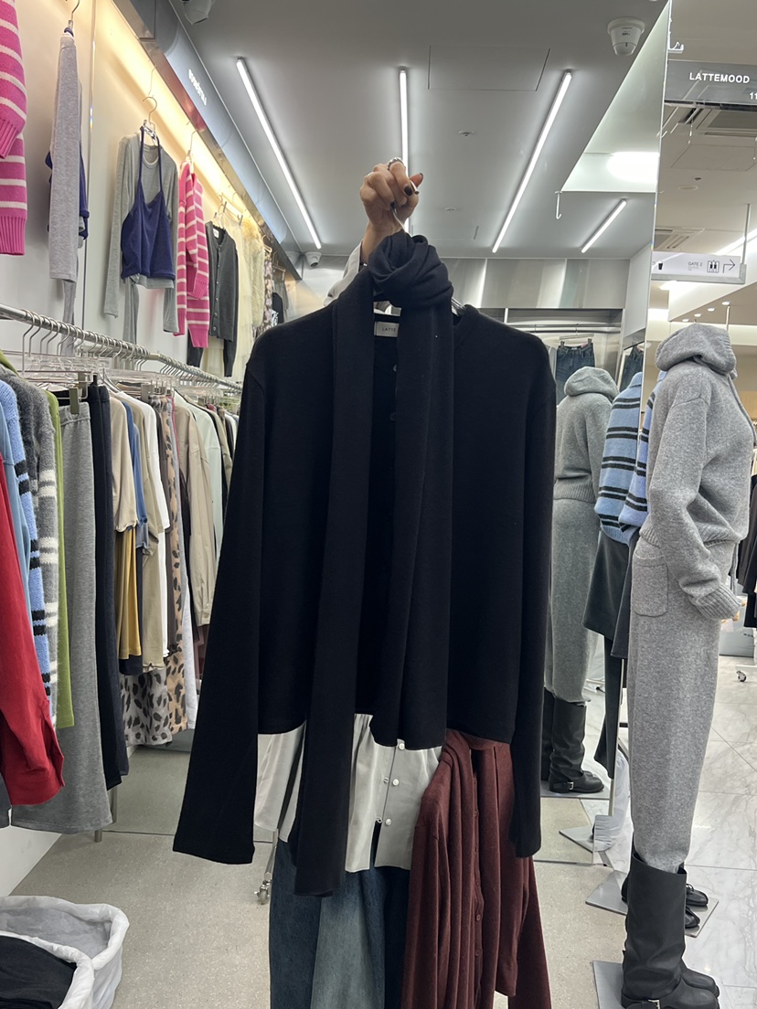 LATTEMOOD韓國直郵女士新品真品時尚推薦人氣開衫含圍巾開衫LATTEMOOD開衫圖色3