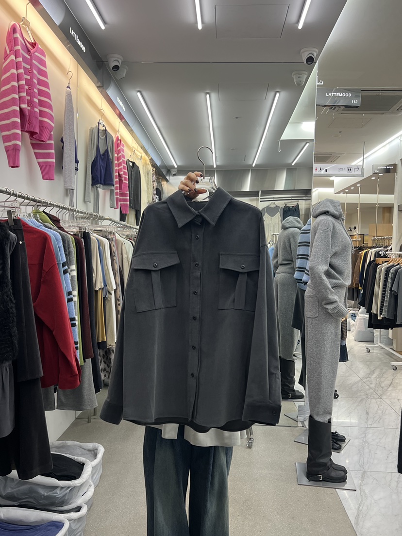 LATTEMOOD東大門實拍女士新品推薦時尚真品襯衫蕾絲衫口袋LATTEMOOD襯衫/蕾絲衫圖色3
