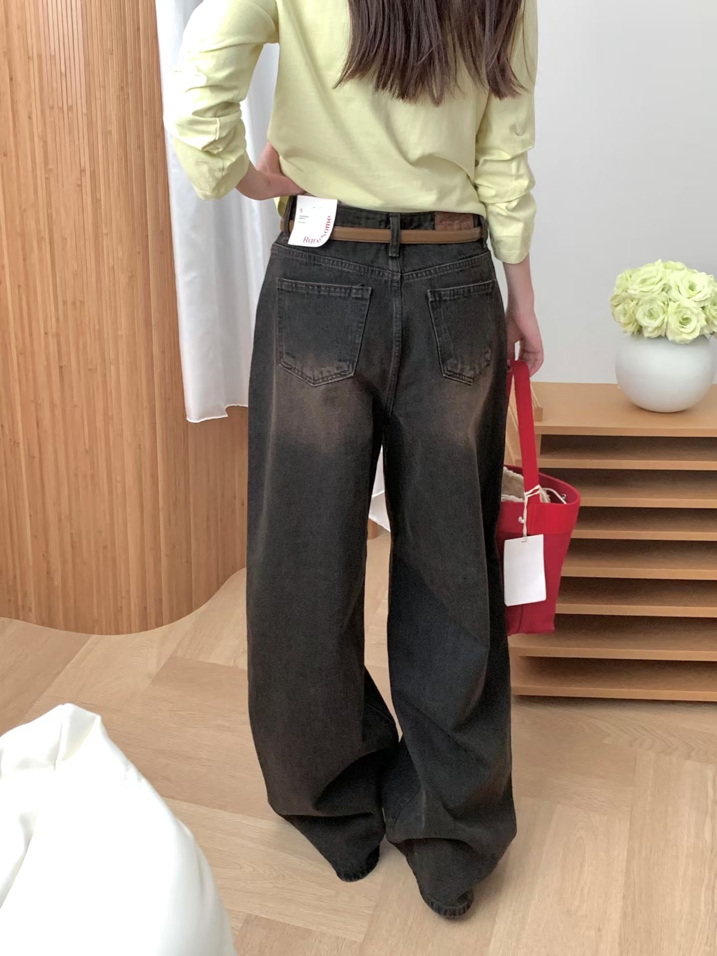 RARESOME韓國直郵女士新款熱賣休閑人氣推薦牛仔褲不含腰帶RARESOME牛仔褲