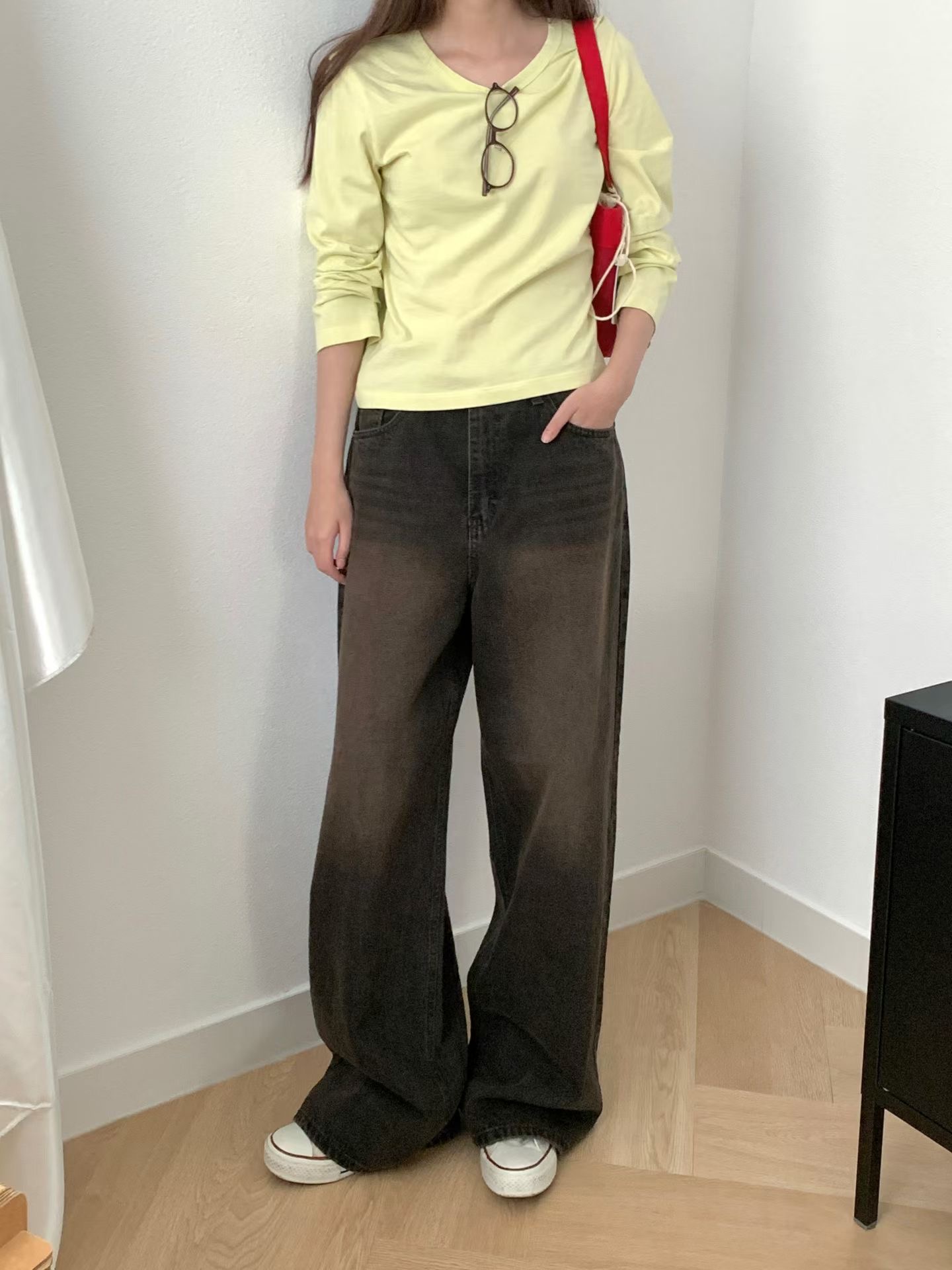 RARESOME韓國直郵女士新款熱賣休閑人氣推薦牛仔褲不含腰帶RARESOME牛仔褲