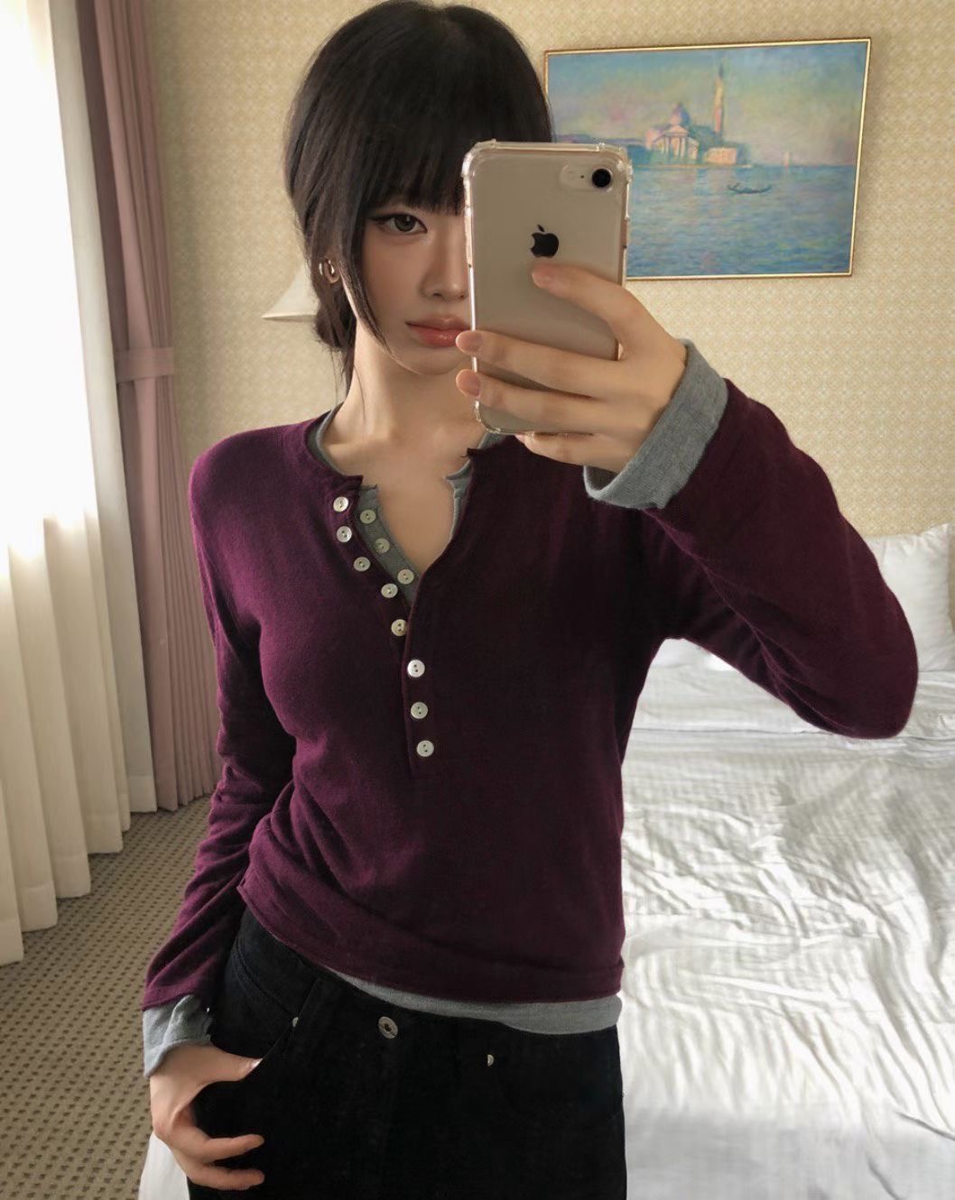 YUZU韓國代購女裝新品時尚熱賣休閑人氣真品推薦長袖T恤YUZU_長袖T恤