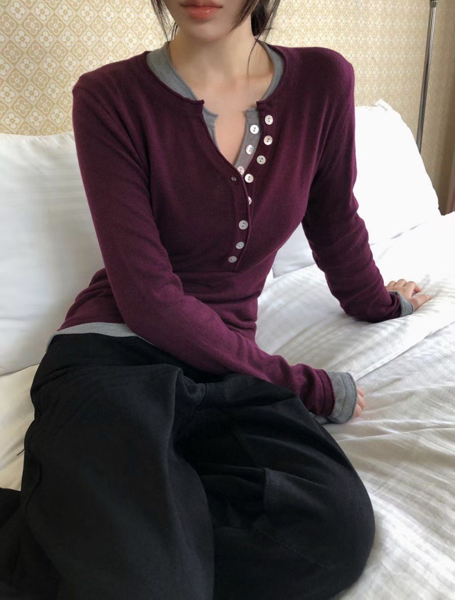 YUZU韓國代購女裝新品時尚熱賣休閑人氣真品推薦長袖T恤YUZU_長袖T恤
