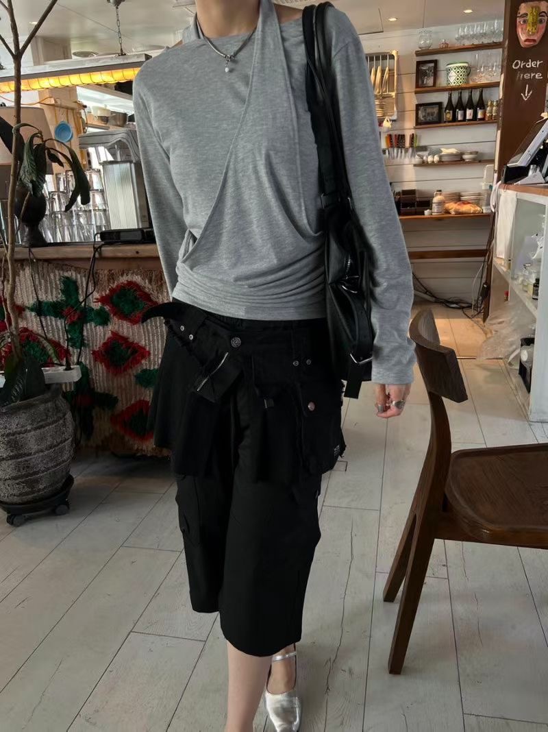 YUZU韓國代購女士新品時尚休閑人氣推薦真品熱賣長袖T恤YUZU_長袖T恤