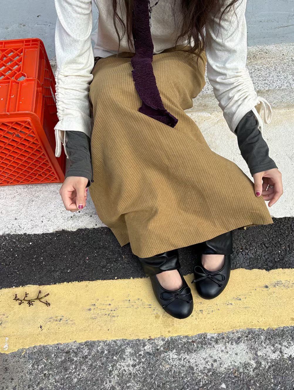 YUZU韓國直郵女士新款推薦人氣真品熱賣時尚休閑長裙緞面YUZU_長裙