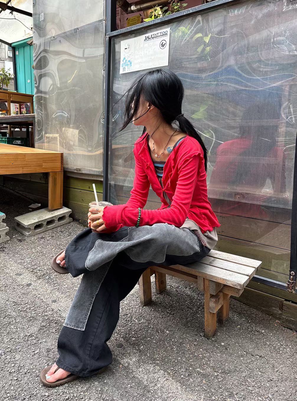 YUZU韓國代購女士新品真品時尚休閑人氣熱賣推薦長袖T恤YUZU_長袖T恤