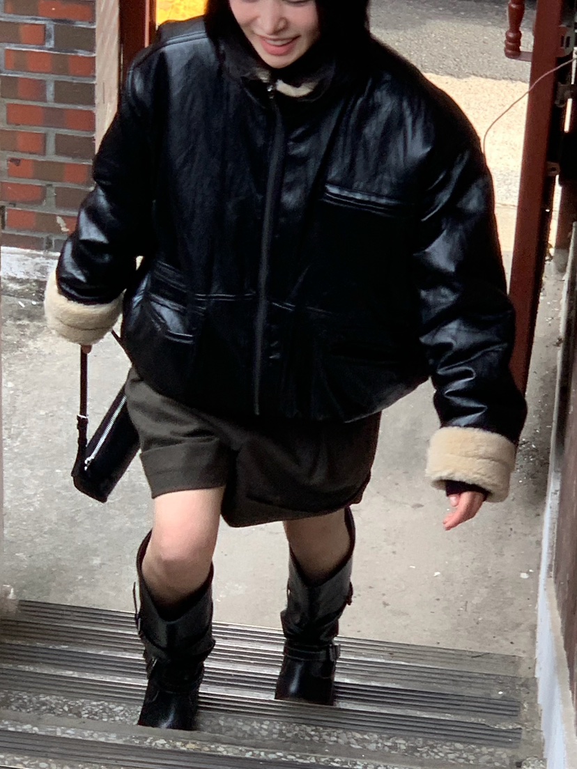 MOMENTUM韓國代購女士新款休閑時尚真品人氣推薦夾克皮革MOMENTUM夾克