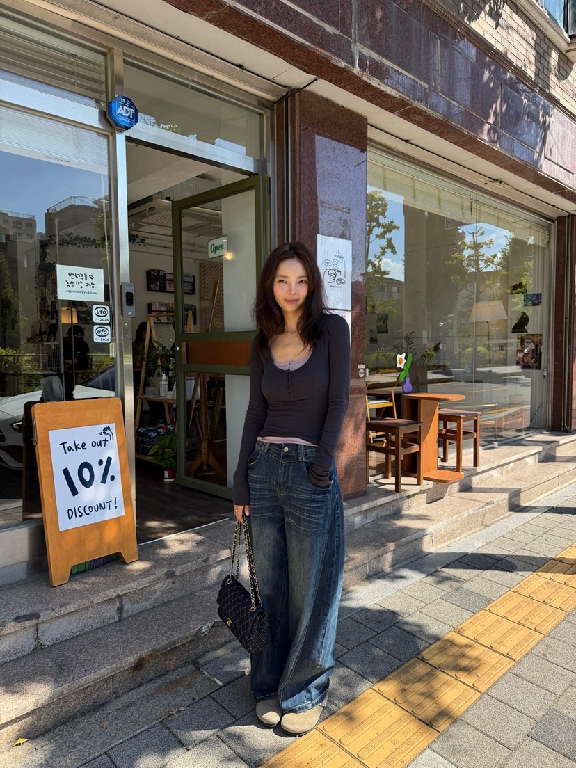 SOLAR韓國直郵女士新款休閑時尚人氣真品推薦熱賣牛仔褲SOLAR牛仔褲