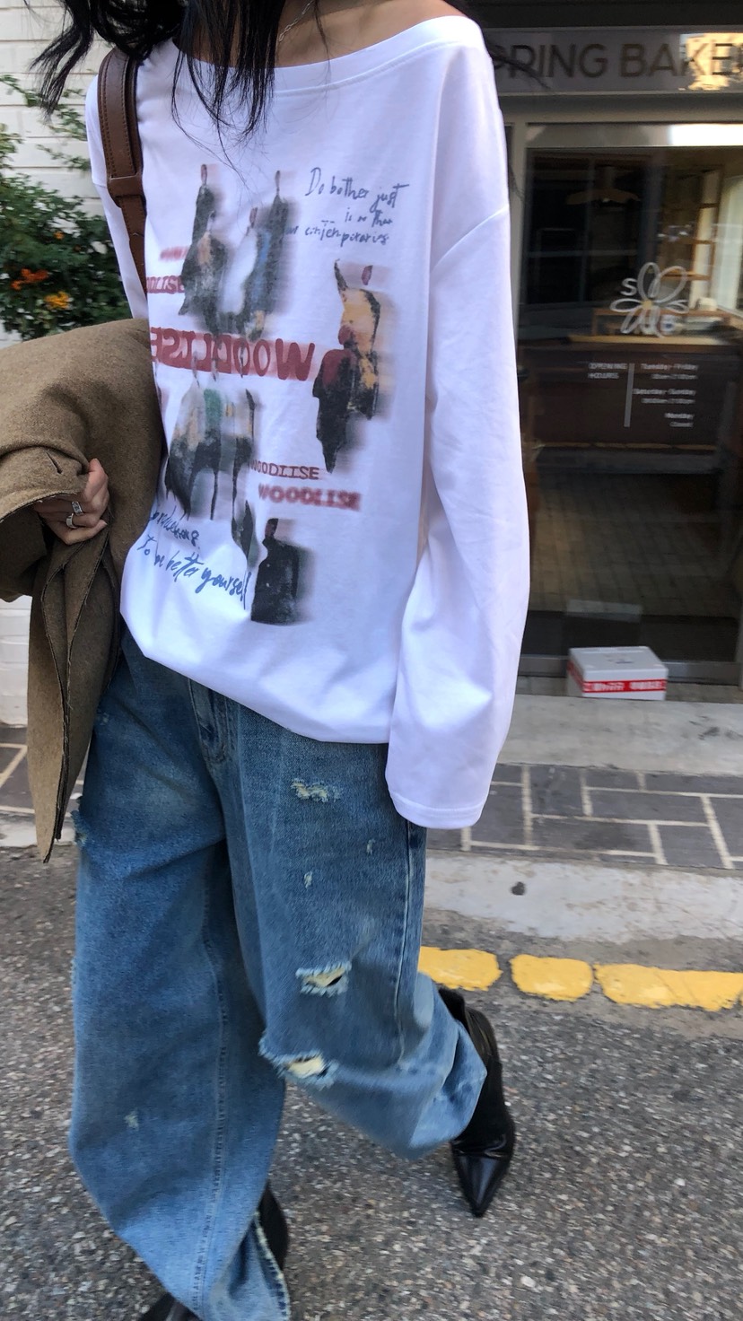 OVER RICH韓國代購女士新款休閑人氣推薦真品時尚長袖T恤OVER RICH長袖T恤