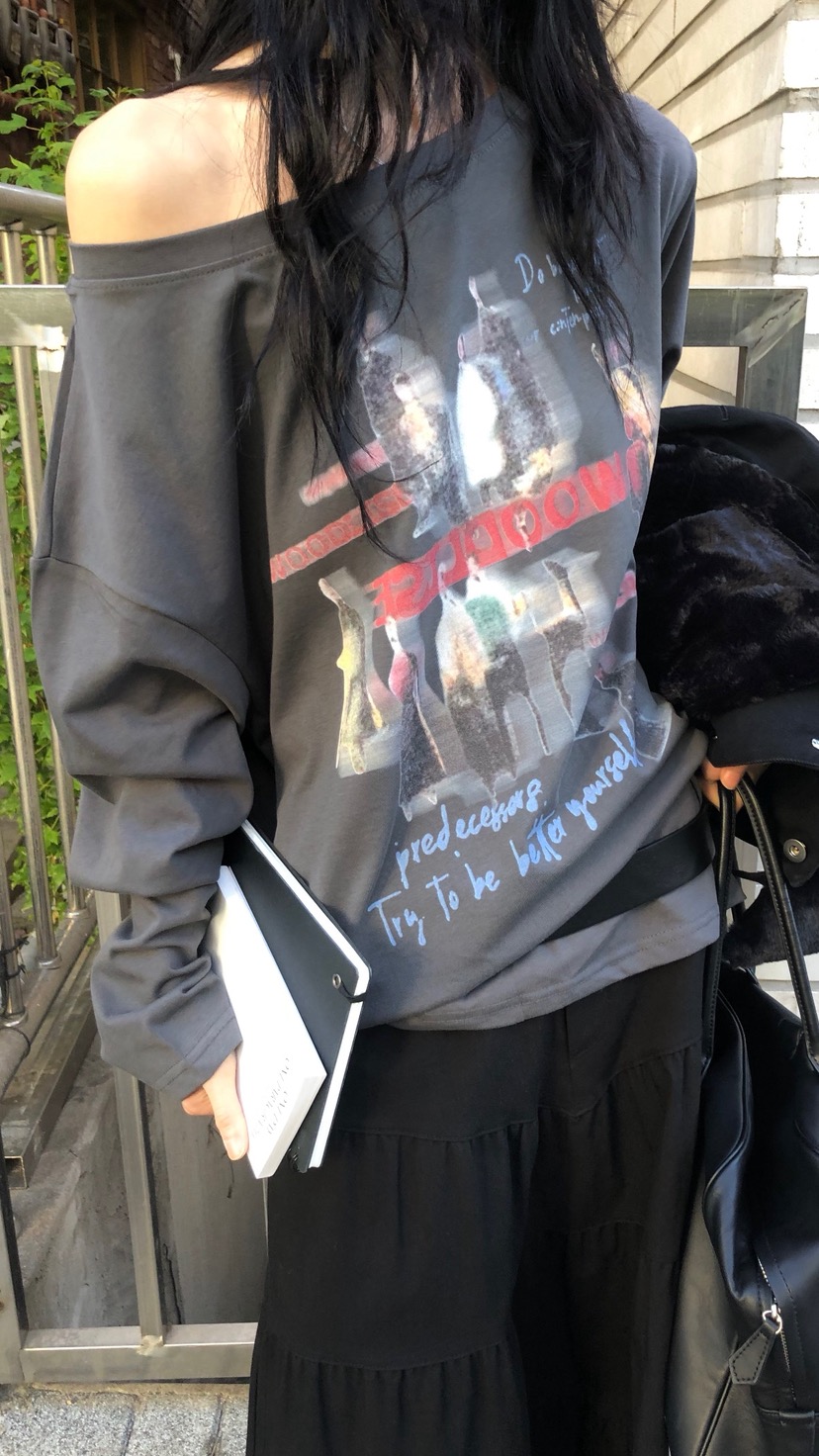OVER RICH韓國代購女士新款休閑人氣推薦真品時尚長袖T恤OVER RICH長袖T恤
