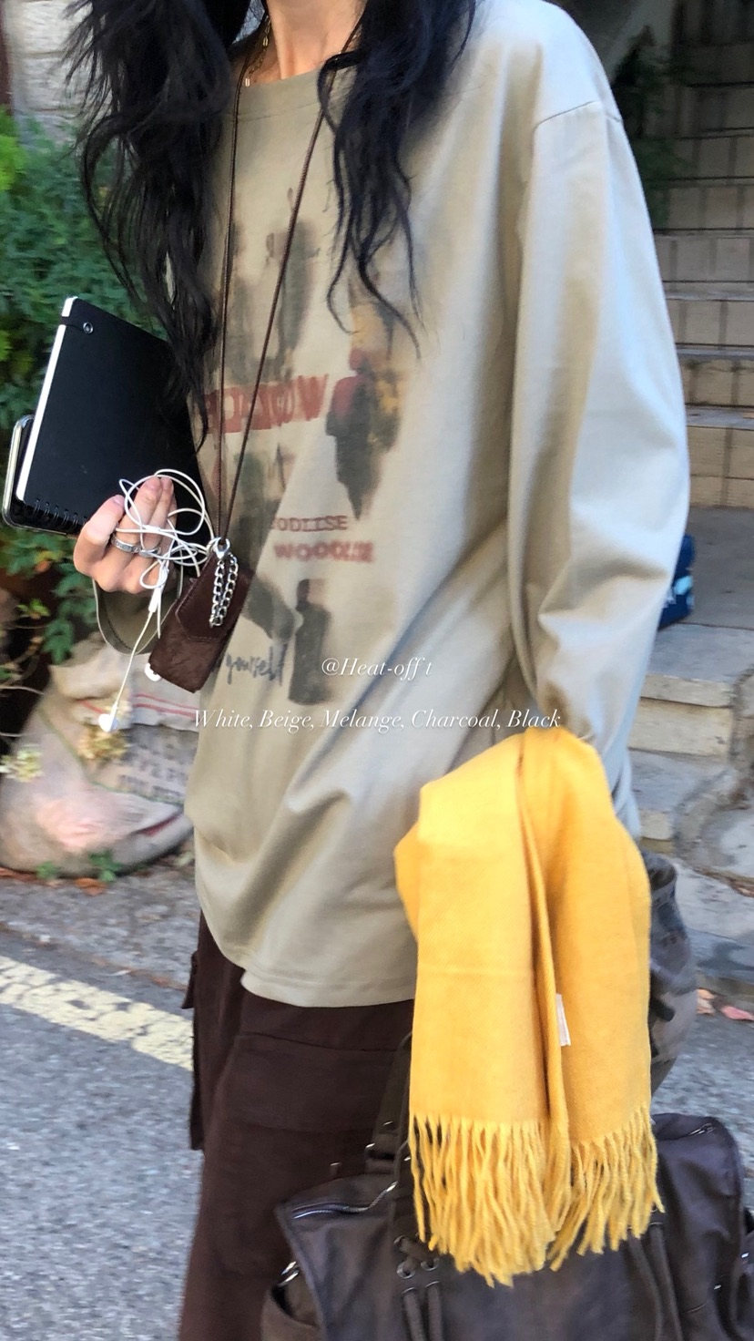 OVER RICH韓國代購女士新款休閑人氣推薦真品時尚長袖T恤OVER RICH長袖T恤