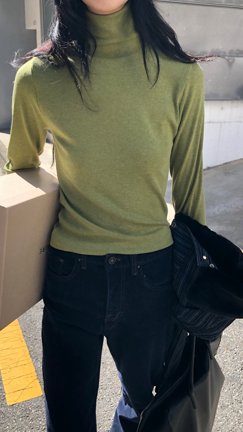 OVER RICH東大門實拍女裝新款時尚休閑真品人氣長袖T恤高領OVER RICH長袖T恤