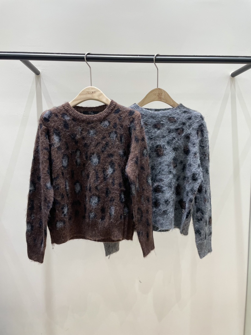 NEOUL東大門實拍女裝新品休閑真品時尚人氣熱賣推薦針織衫NEOUL/ahin雙領標簽針織衫