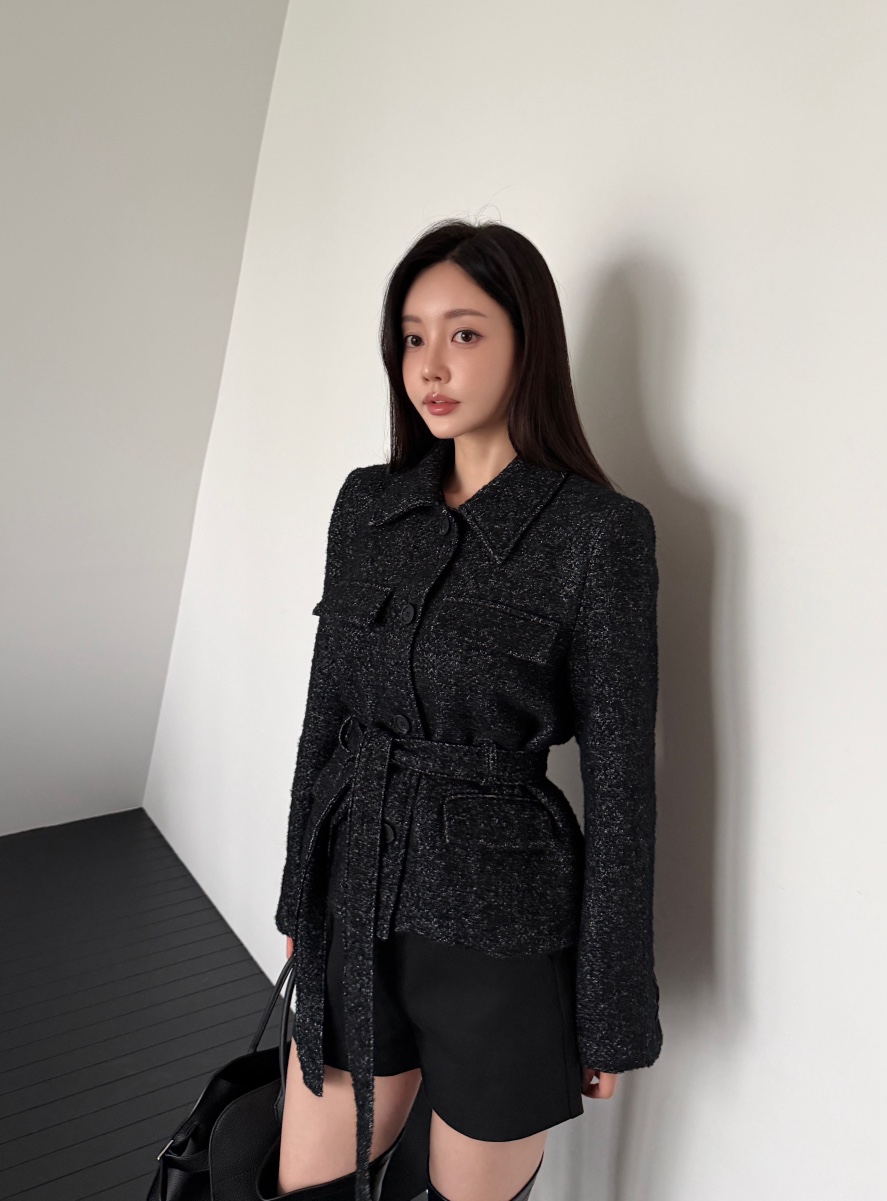 LAVIEU韓國直郵女裝新款推薦真品熱賣時尚人氣夾克含腰帶LAVIEU夾克
