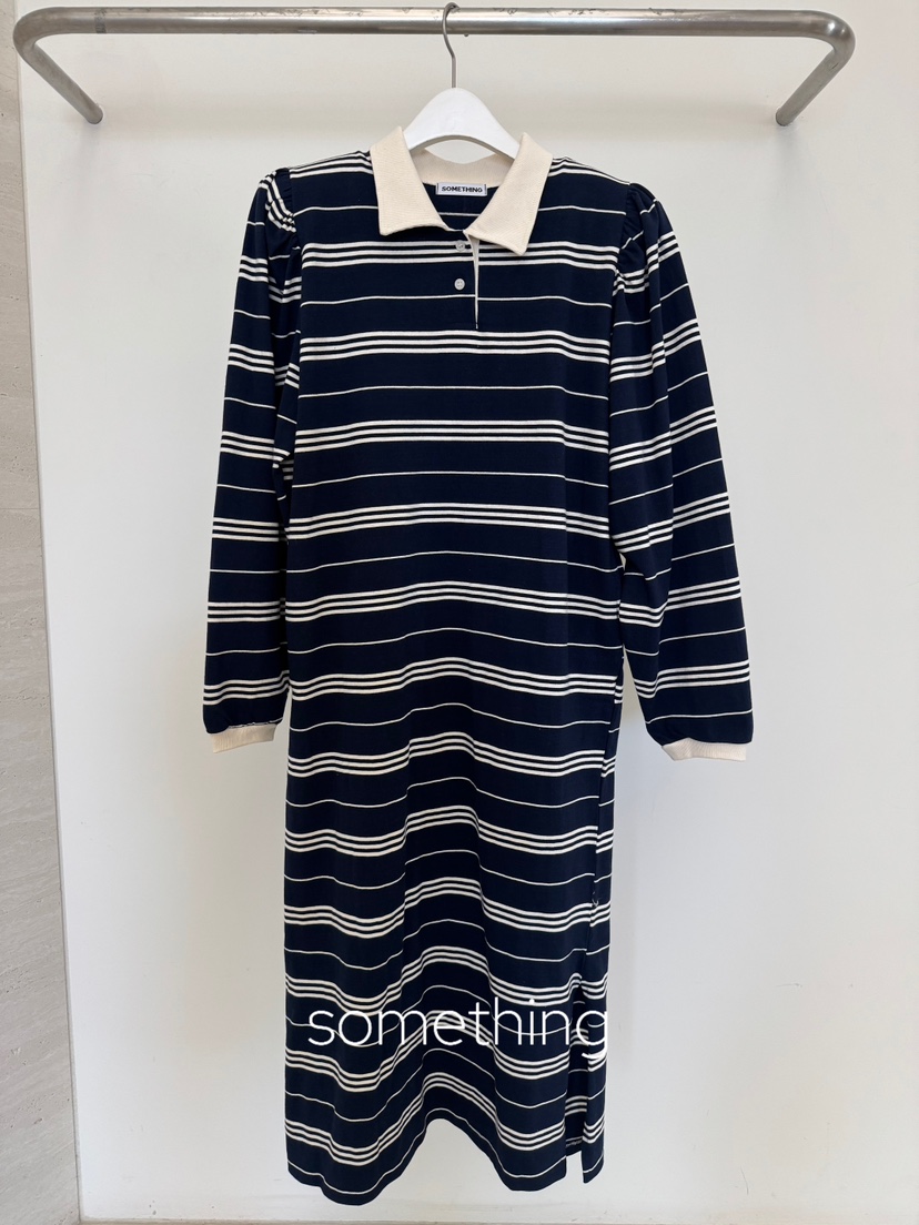 SOMETHING-L/FANCY東大門代購女士新品人氣真品連衣裙OPSSOMETHING-L/FANCY連衣裙圖色2藏藍色