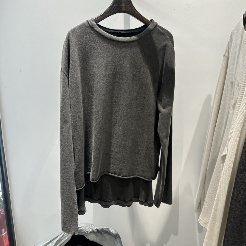 JANE BIRKIN韓國代購女裝新品休閑推薦時尚長袖T恤假兩件JANE BIRKIN設計師品牌長袖T恤圖色1黑邊