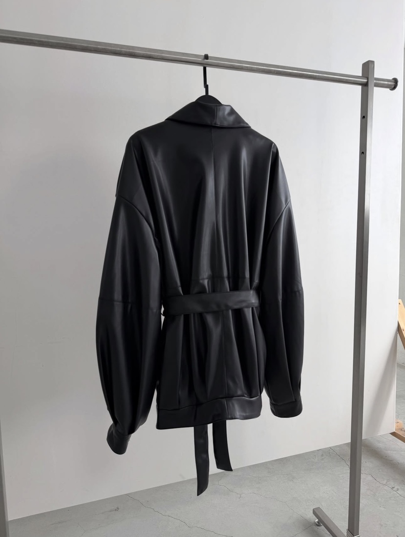 IMAGEPIECE/NEVER.1東大門代購女士新品時尚皮衣含腰帶披肩IMAGEPIECE/NEVER.1皮衣