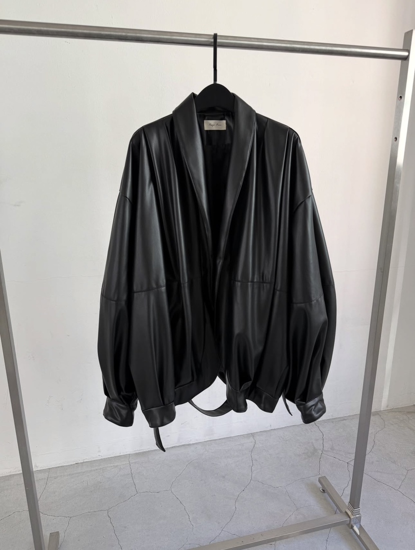 IMAGEPIECE/NEVER.1東大門代購女士新品時尚皮衣含腰帶披肩IMAGEPIECE/NEVER.1皮衣圖色1