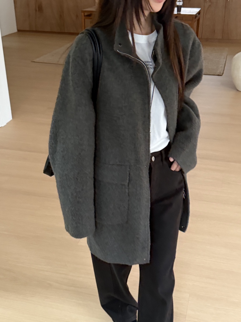 RIVER RAIN東大門實拍女裝新品真品休閑中長款大衣手工制品RIVER RAIN中長款大衣