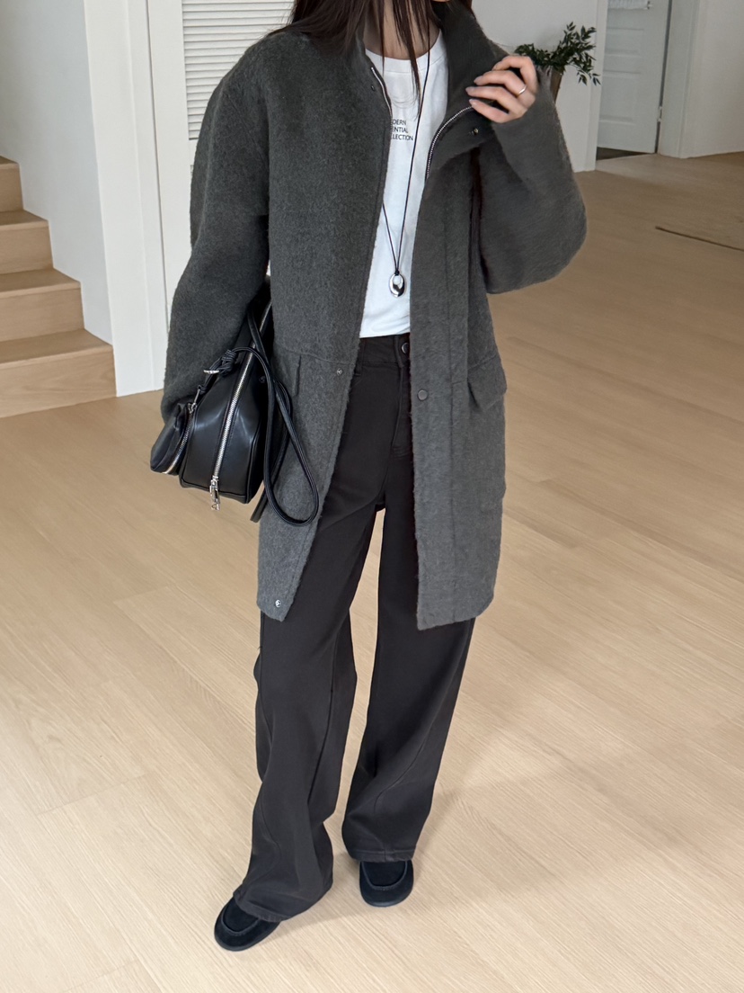 RIVER RAIN東大門實拍女裝新品真品休閑中長款大衣手工制品RIVER RAIN中長款大衣