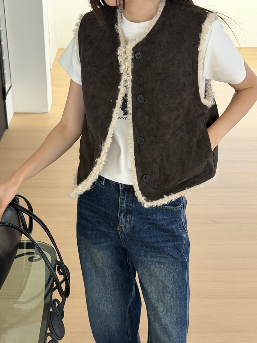 RIVER RAIN東大門代購女裝新款真品人氣休閑馬甲兩面穿雙面RIVER RAIN馬甲