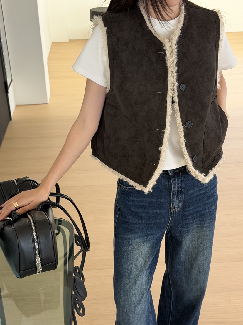 RIVER RAIN東大門代購女裝新款真品人氣休閑馬甲兩面穿雙面RIVER RAIN馬甲
