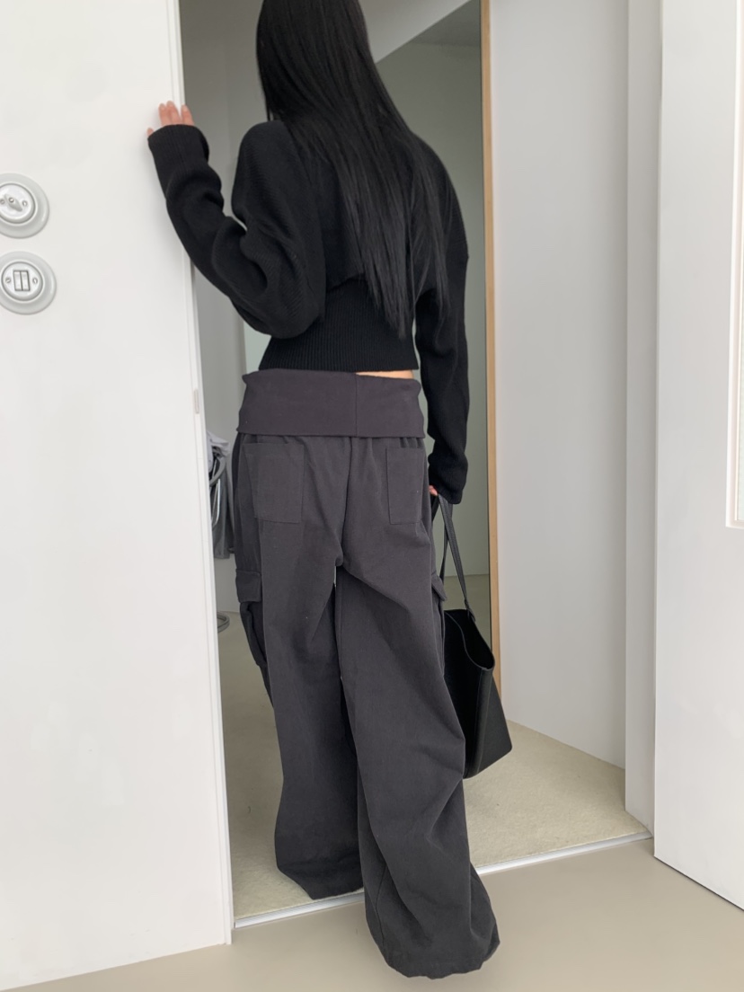 EYEL東大門代購女士新款推薦真品時尚人氣熱賣休閑褲折疊EYEL休閑褲