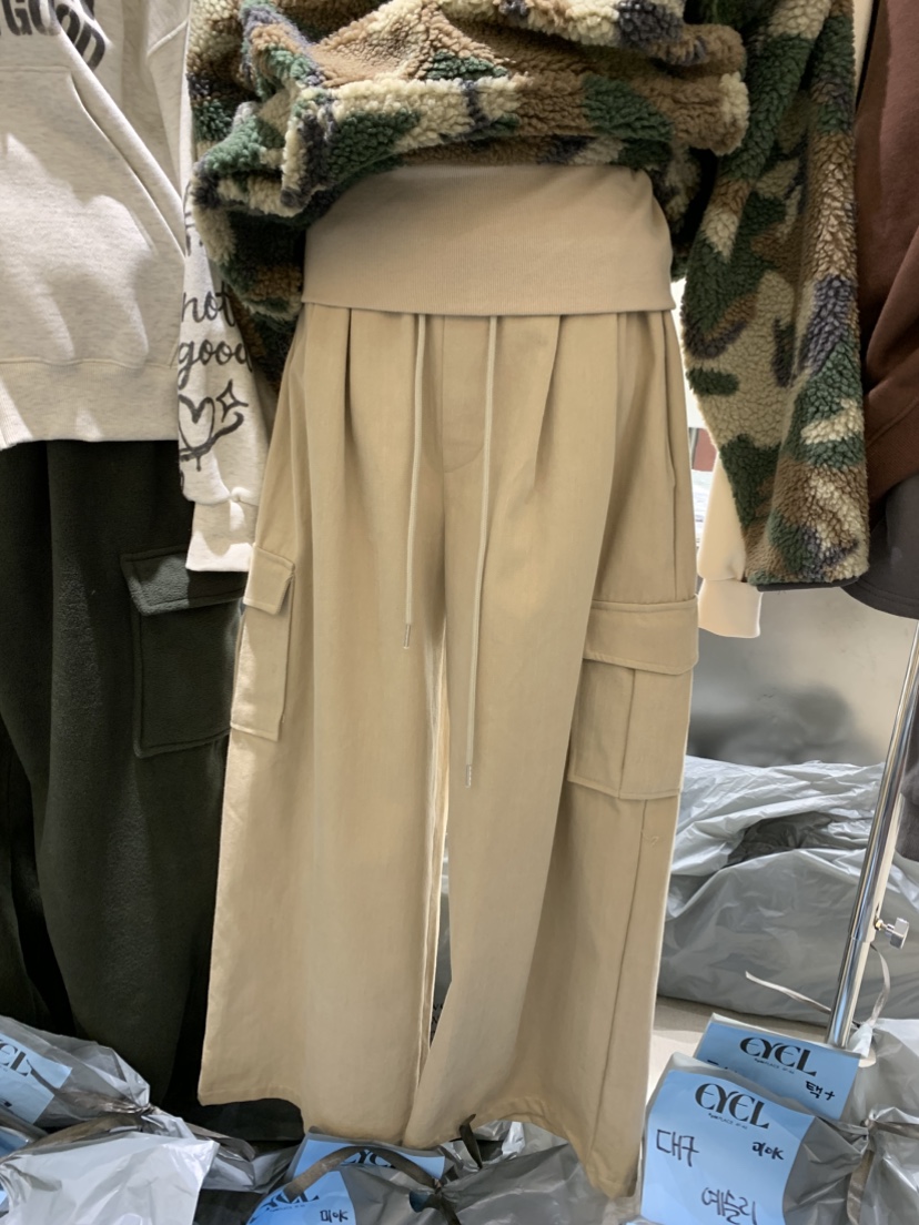 EYEL東大門代購女士新款推薦真品時尚人氣熱賣休閑褲折疊EYEL休閑褲圖色1