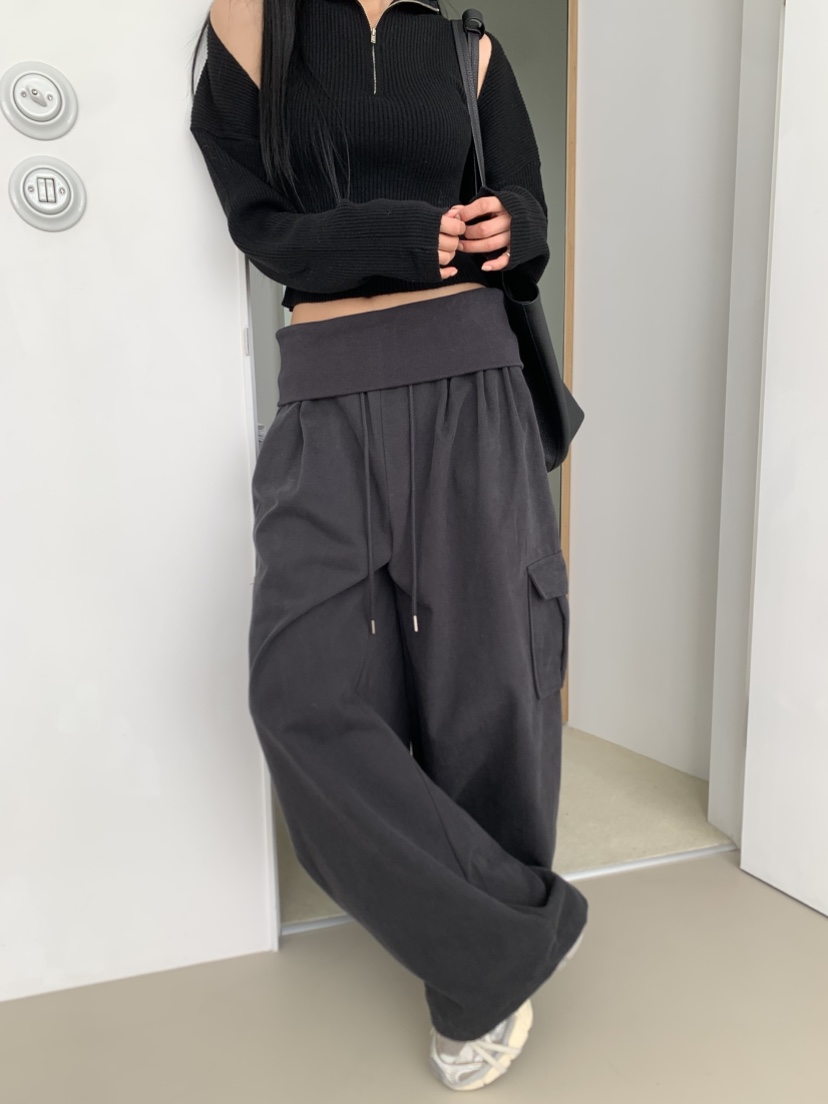 EYEL東大門代購女士新款推薦真品時尚人氣熱賣休閑褲折疊EYEL休閑褲圖色2
