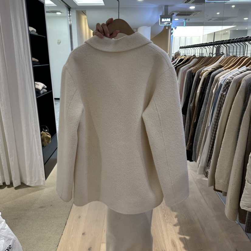 VERVEINE東大門直郵女士新品熱賣時尚休閑短款大衣手工雙層VERVEINE短款大衣