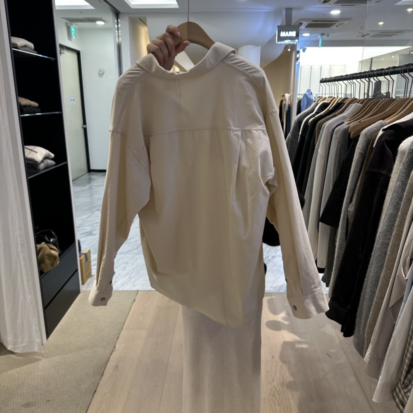 VERVEINE韓國代購女裝新品熱賣襯衫蕾絲衫燈芯絨口袋水洗VERVEINE襯衫/蕾絲衫