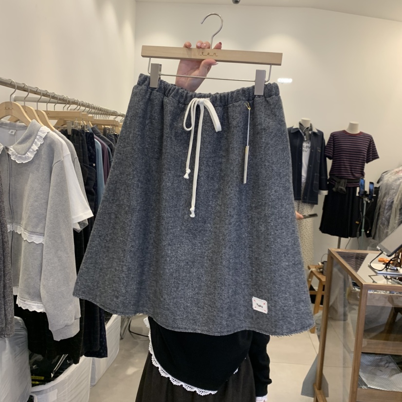TAN&amp;COMO韓國直郵女士新品熱賣休閑半身裙中短裙人字紋tan-COMO半身裙/中短裙圖色2