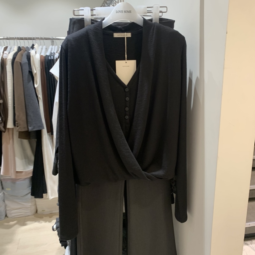 LOVE SOME東大門代購女士新品時尚真品休閑熱賣長袖T恤深VLOVE SOME長袖T恤圖色1