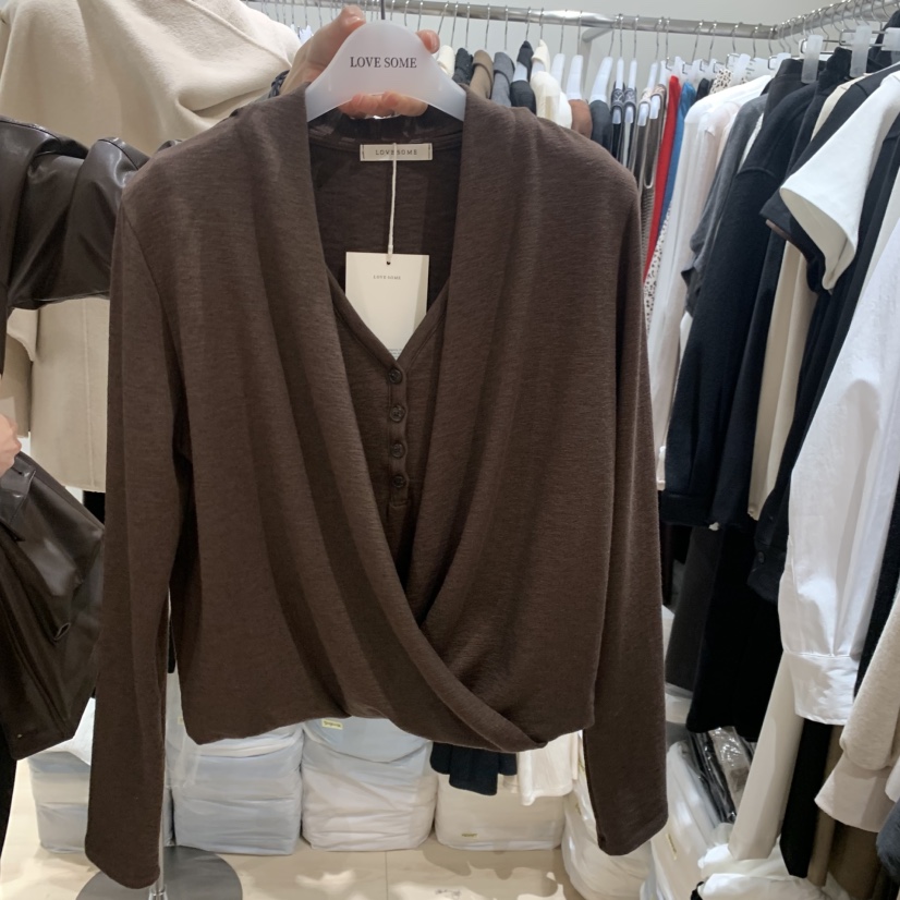 LOVE SOME東大門代購女士新品時尚真品休閑熱賣長袖T恤深VLOVE SOME長袖T恤圖色2