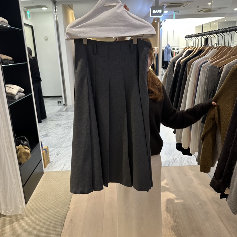 VERVEINE東大門直郵女裝新品休閑時尚推薦真品熱賣長裙褶裥VERVEINE長裙圖色1深灰色