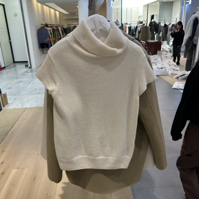 VERVEINE韓國直郵女裝新品人氣時尚針織衫短袖針織衫高領VERVEINE針織衫