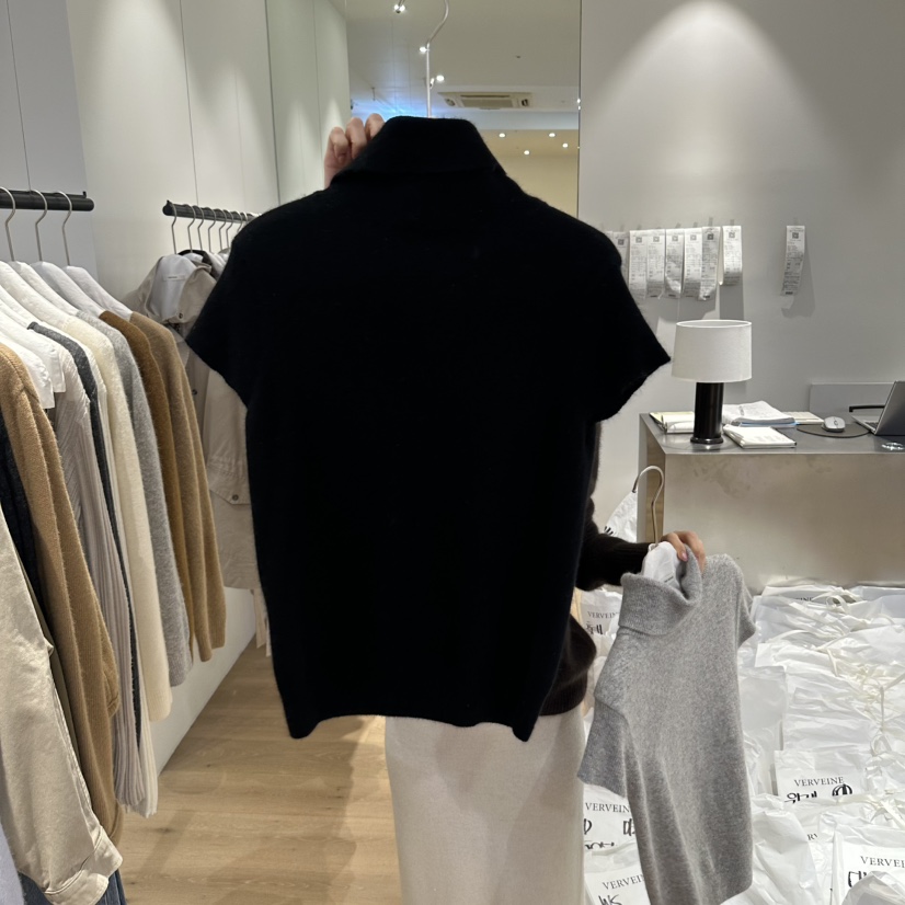 VERVEINE韓國直郵女裝新品人氣時尚針織衫短袖針織衫高領VERVEINE針織衫圖色3
