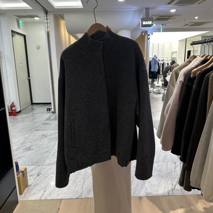 VERVEINE東大門代購女士新款人氣推薦休閑時尚熱賣短款大衣VERVEINE短款大衣圖色2墨色